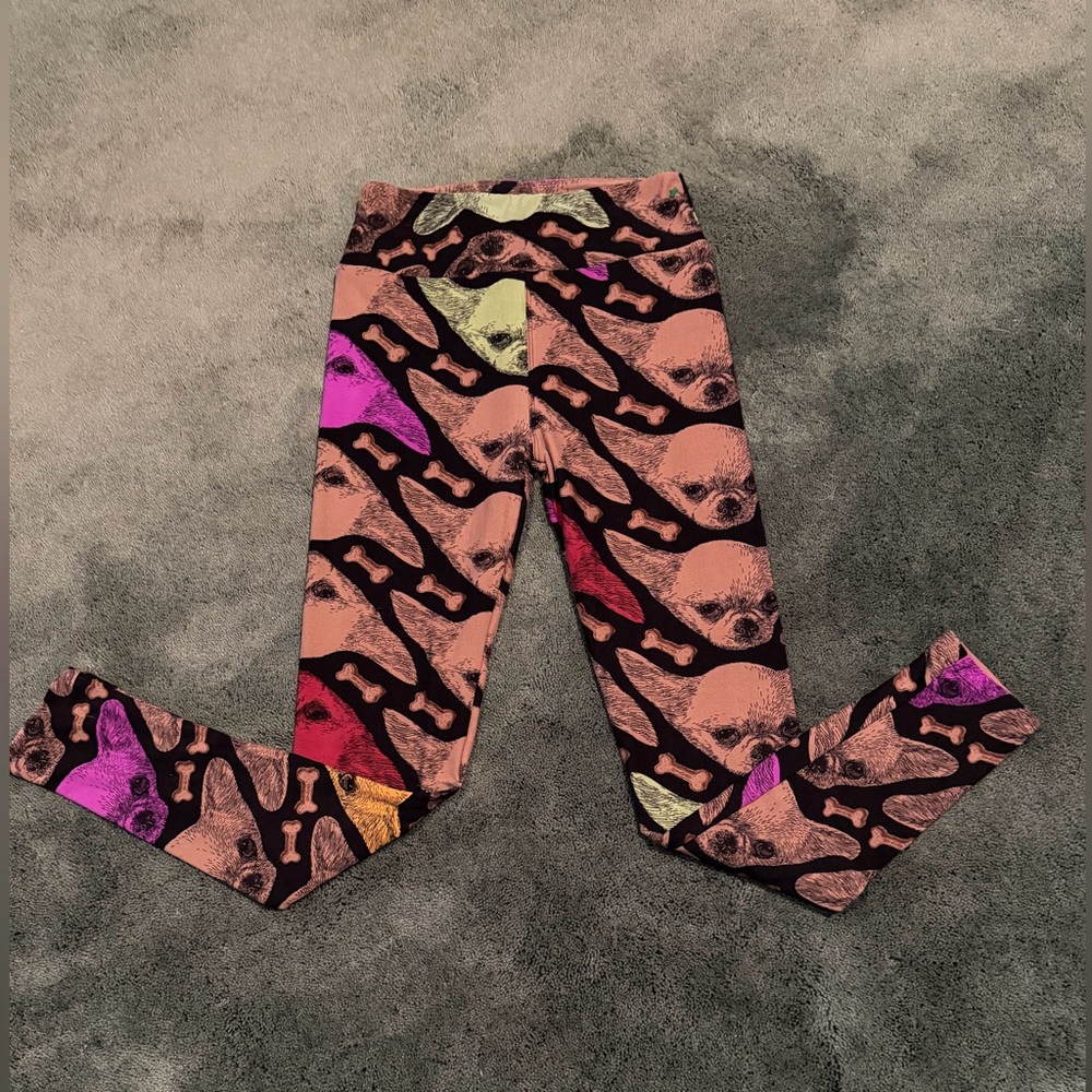 LuLaRoe Kids or Adult sz petite Small  Leggings with  Dog Print